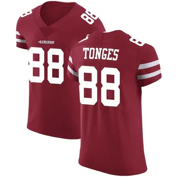 Men's Jake Tonges San Francisco 49ers Elite Red Team Color Vapor Untouchable Jersey