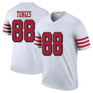 Men's Jake Tonges San Francisco 49ers Legend White Color Rush Jersey