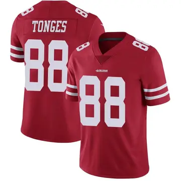 Men's Jake Tonges San Francisco 49ers Limited Red Team Color Vapor Untouchable Jersey