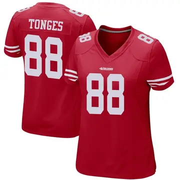 Women's Jake Tonges San Francisco 49ers Game Red Team Color Jersey