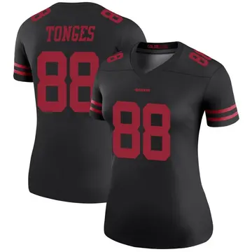 Women's Jake Tonges San Francisco 49ers Legend Black Color Rush Jersey